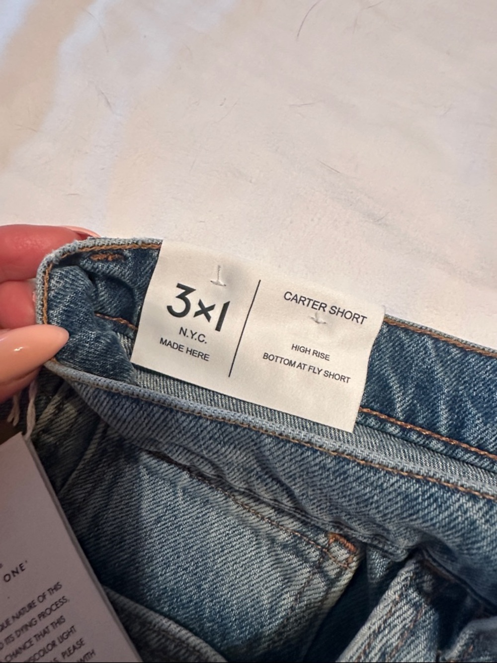 3x1 Carter Short in Light Blue Denim - Picture 2 of 3